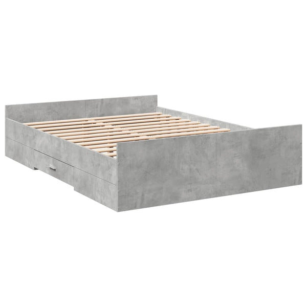Bettgestell mit Schubladen 120x200 Betongrau