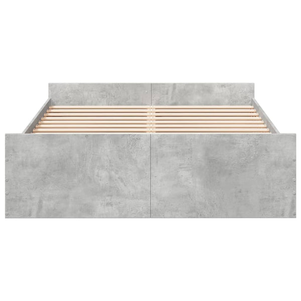 Bettgestell mit Schubladen 120x200 Betongrau