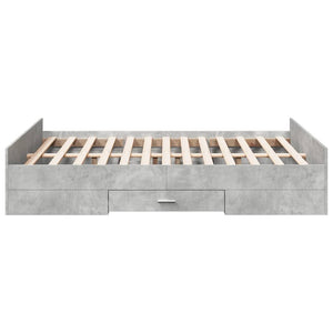Bettgestell mit Schubladen 120x200 Betongrau