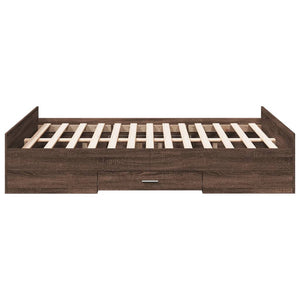 Bettgestell 120x200 cm mit Schubladen Eichen-Optik