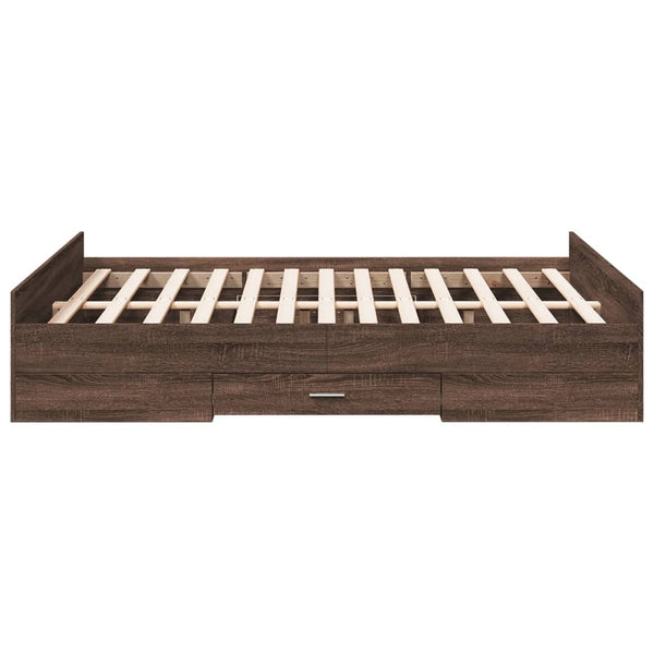 Bettgestell 120x200 cm mit Schubladen Eichen-Optik