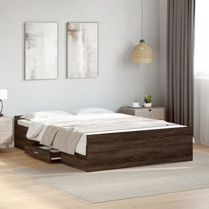 Bettgestell 120x200 cm mit Schubladen Eichen-Optik