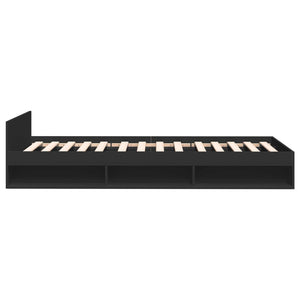 Schwarzes Bettgestell 90x190 cm mit Schublade