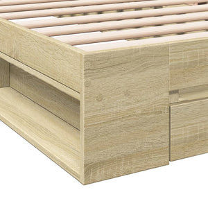 Bettgestell Sonoma Eiche 90x190 cm mit Schublade
