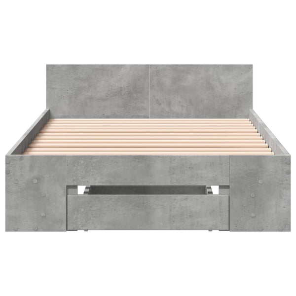 Bettgestell mit Schublade Betongrau 90x190 cm