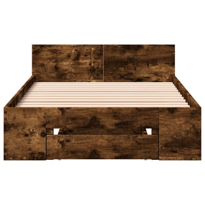 Bettgestell Räuchereiche 90x190 cm mit Schublade