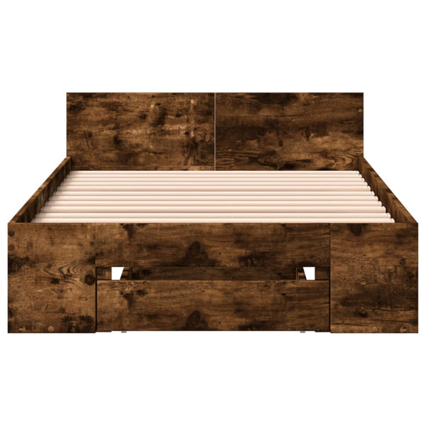 Bettgestell Räuchereiche 90x190 cm mit Schublade
