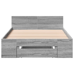 Bettgestell mit Schublade Grau 90x190 cm