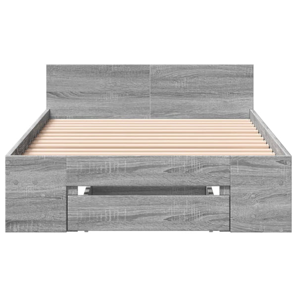 Bettgestell mit Schublade Grau 90x190 cm