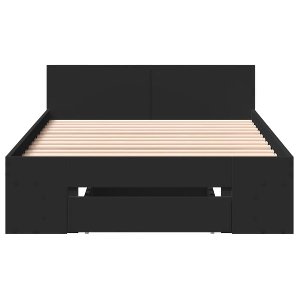 Bettgestell Schwarz 100x200 cm mit Schublade
