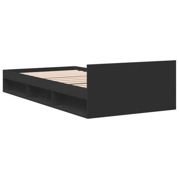 Bettgestell Schwarz 100x200 cm mit Schublade