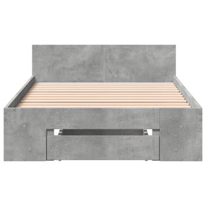 Bettgestell mit Schublade 100x200 cm Betongrau