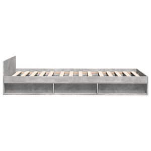 Bettgestell mit Schublade 100x200 cm Betongrau