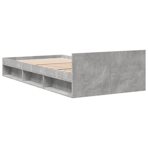 Bettgestell mit Schublade 100x200 cm Betongrau