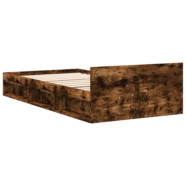 Bettgestell Räuchereiche 100x200 cm mit Schublade