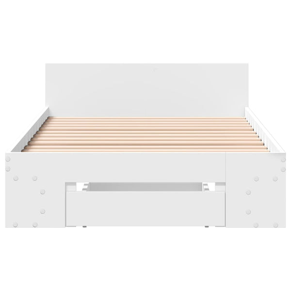 Bettgestell Weiß mit Schublade 90x200 cm