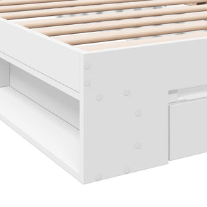 Bettgestell Weiß mit Schublade 90x200 cm