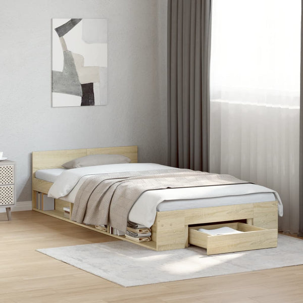 Bettgestell Sonoma Eiche 90x200 cm mit Schublade