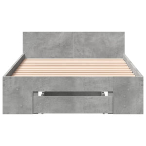 Bettgestell mit Schublade Betongrau 90x200 cm
