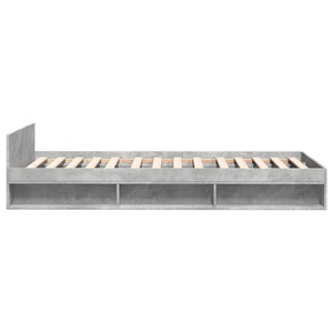 Bettgestell mit Schublade Betongrau 90x200 cm