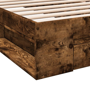 Bettgestell Räuchereiche 90x200 mit Schublade
