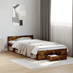 Bettgestell Räuchereiche 90x200 mit Schublade