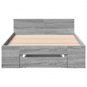 Bettgestell Sonoma Grau 90x200 cm mit Schublade