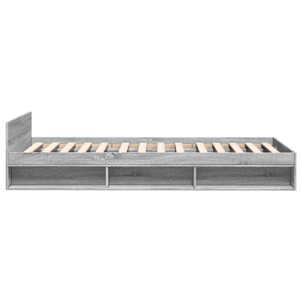 Bettgestell Sonoma Grau 90x200 cm mit Schublade