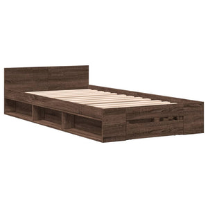 Bettgestell mit Schublade 90x200 cm Eichenoptik