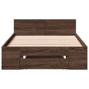 Bettgestell mit Schublade 90x200 cm Eichenoptik