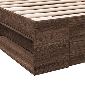 Bettgestell mit Schublade 90x200 cm Eichenoptik