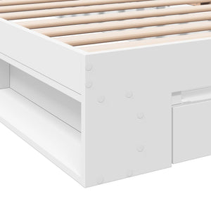 Bettgestell Weiß 75x190 cm mit Schublade