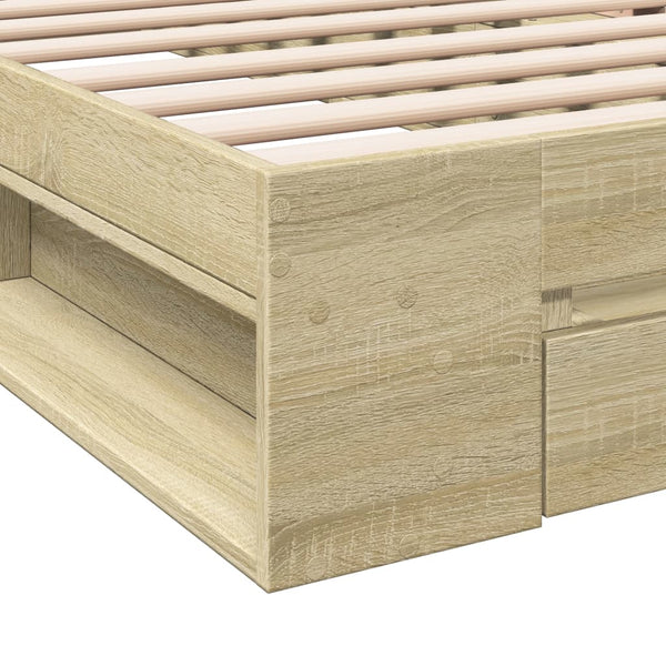 Bettgestell Sonoma-Eiche 75x190 cm mit Schublade