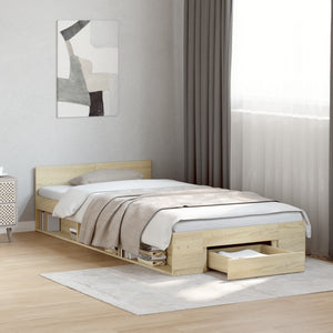 Bettgestell Sonoma-Eiche 75x190 cm mit Schublade