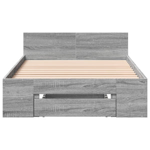 Bettgestell 75x190 cm mit Schublade Grau
