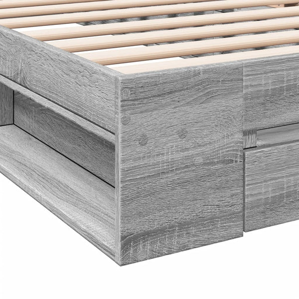 Bettgestell 75x190 cm mit Schublade Grau