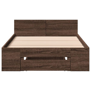 Bettgestell mit Schublade 75x190 cm Braun Eiche