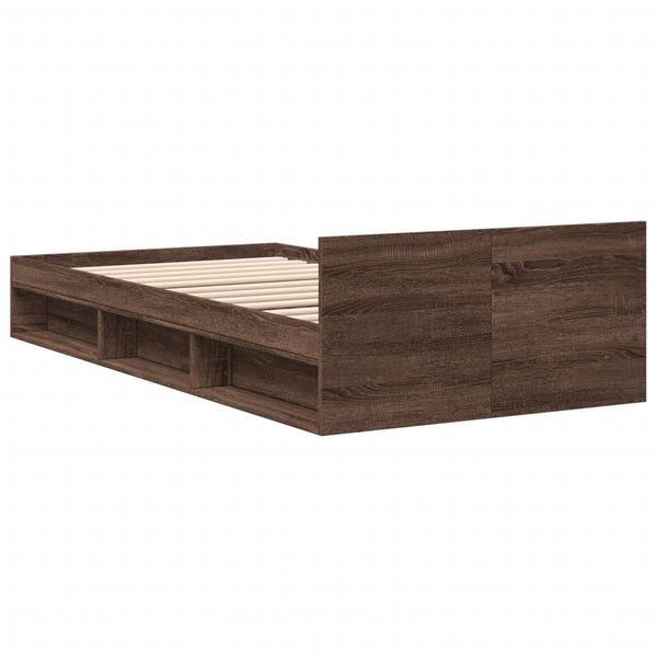 Bettgestell mit Schublade 75x190 cm Braun Eiche