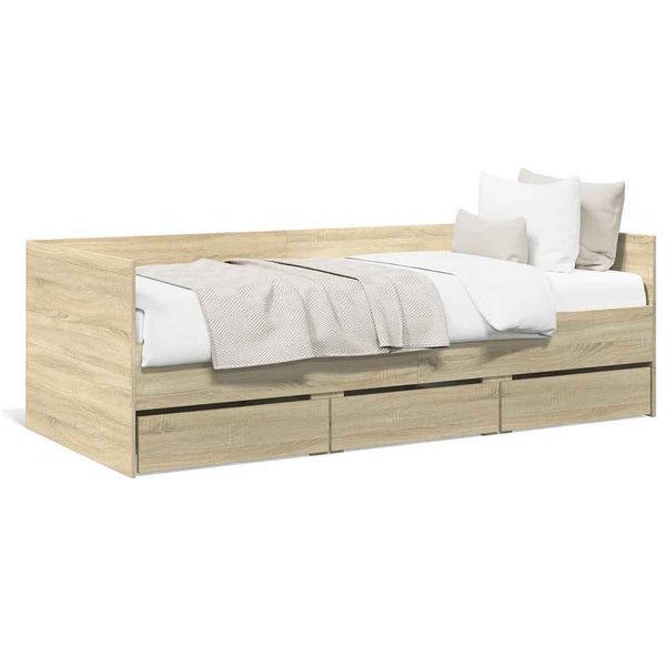 Tagesbett mit Schubladen 100x200 cm Sonoma-Eiche