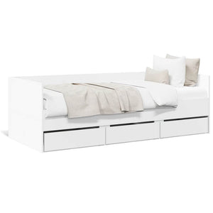 Tagesbett Weiß 90x200 cm mit Schubladen