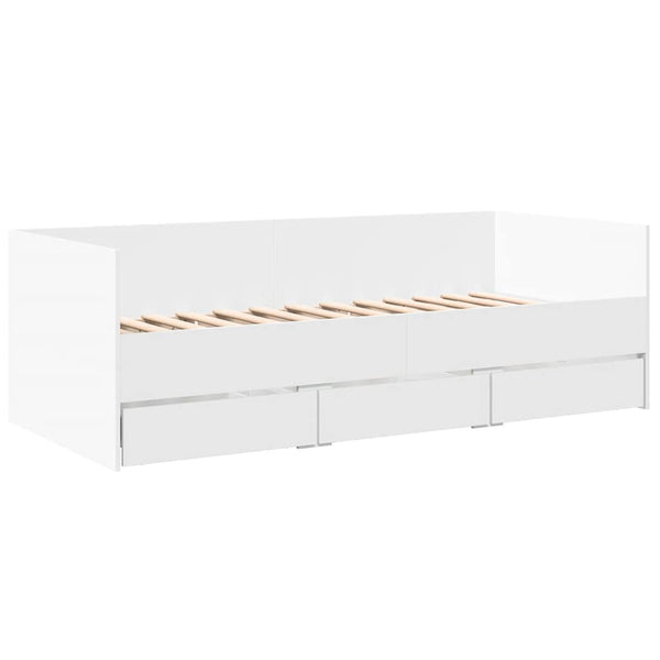 Tagesbett Weiß 90x200 cm mit Schubladen
