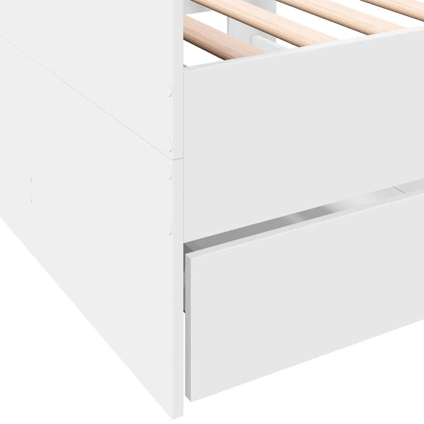 Tagesbett Weiß 90x200 cm mit Schubladen