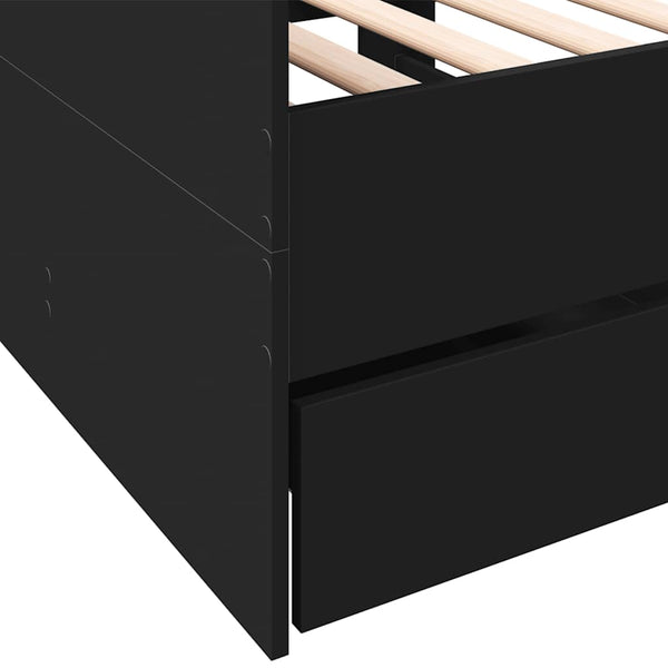 Tagesbett mit Schubladen Schwarz 90x200 cm