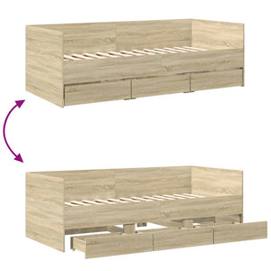 Tagesbett mit Schubladen 90x190 cm Sonoma-Eiche