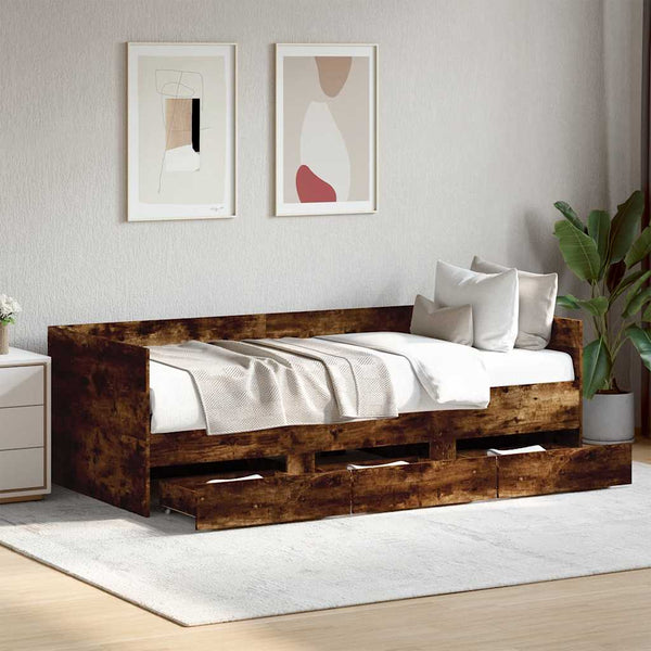 Tagesbett mit Schubladen 90x190 cm Räuchereiche
