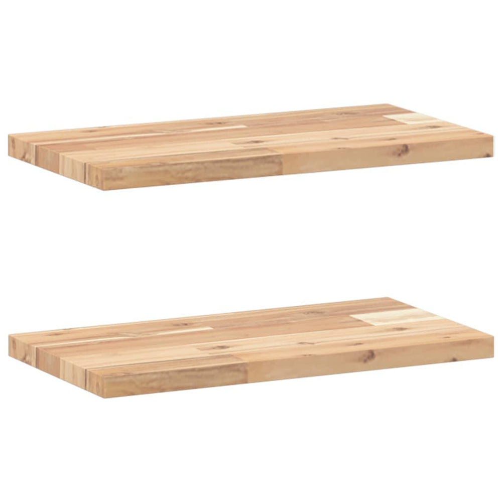 Schweberegale Akazie Massivholz 60x20 cm, 2er-Set