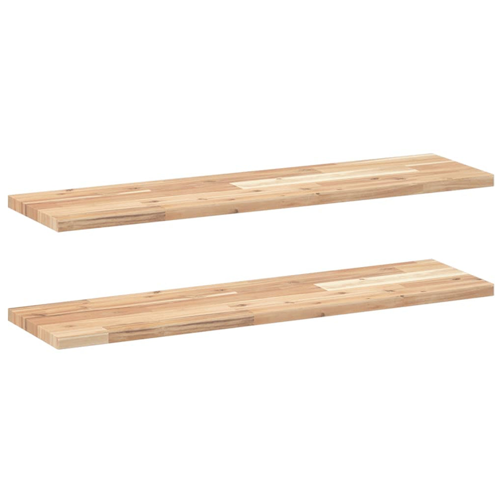 Akazie Schweberegale 80x20 cm, 2er Set