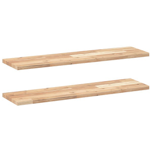 Akazie Schweberegale 80x20 cm, 2er Set