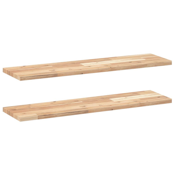 Akazie Schweberegale 80x20 cm, 2er Set