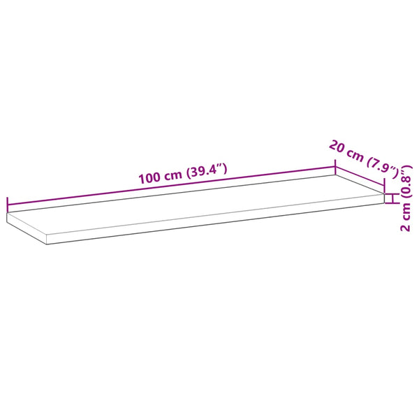 Akazie Schweberegale 100 cm, 2er Set